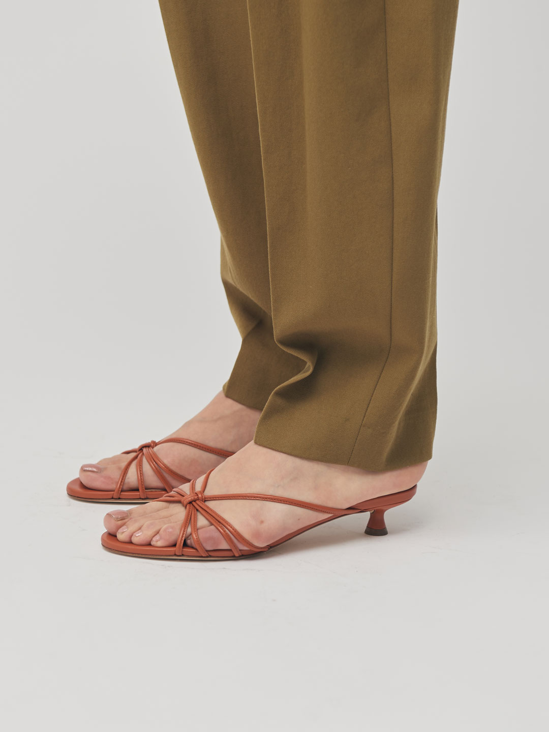 Milla Nappa Leather Mules - Orange