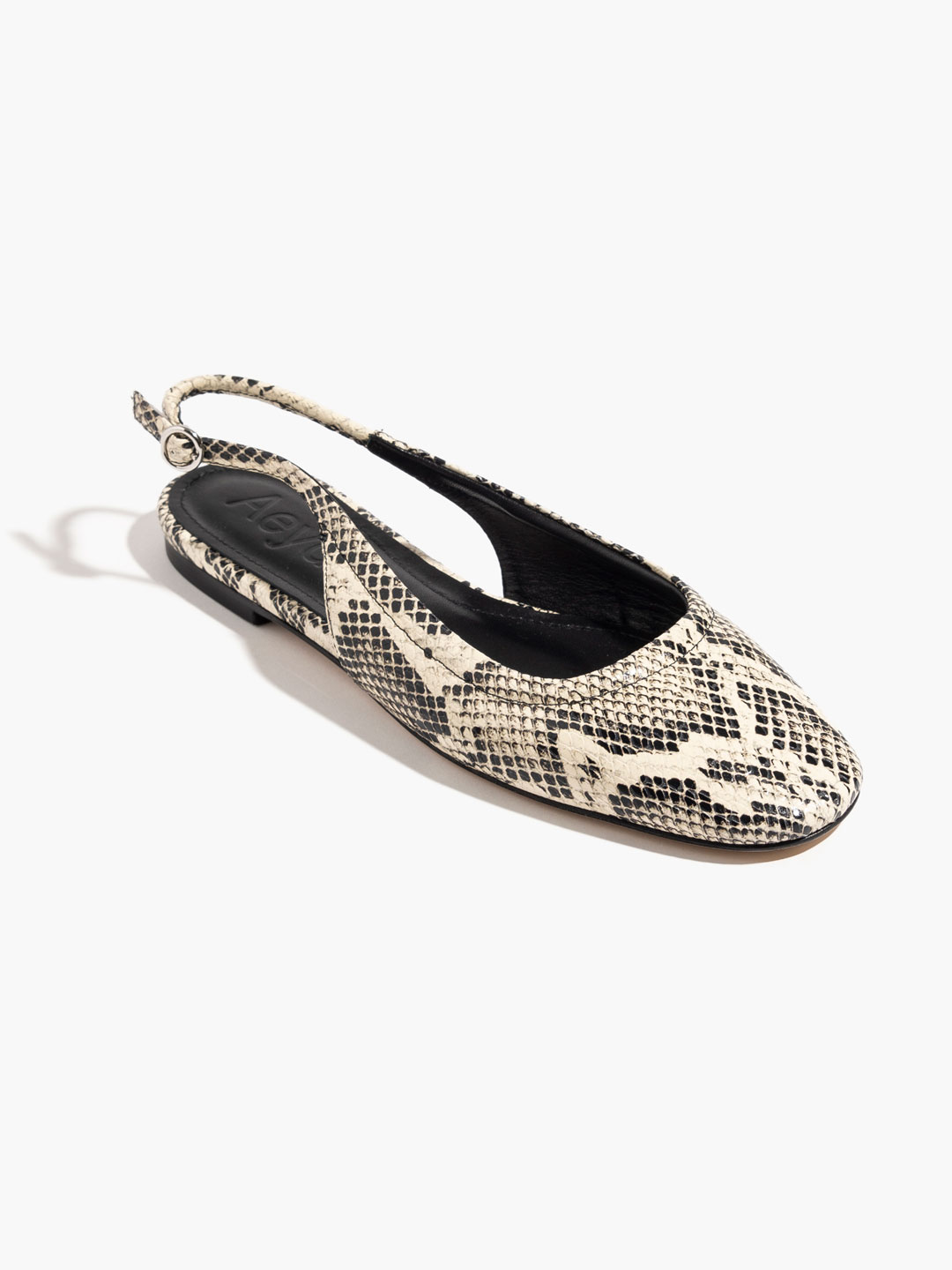 Dani Snake Print Goat Leather Flat Shoes - Multi