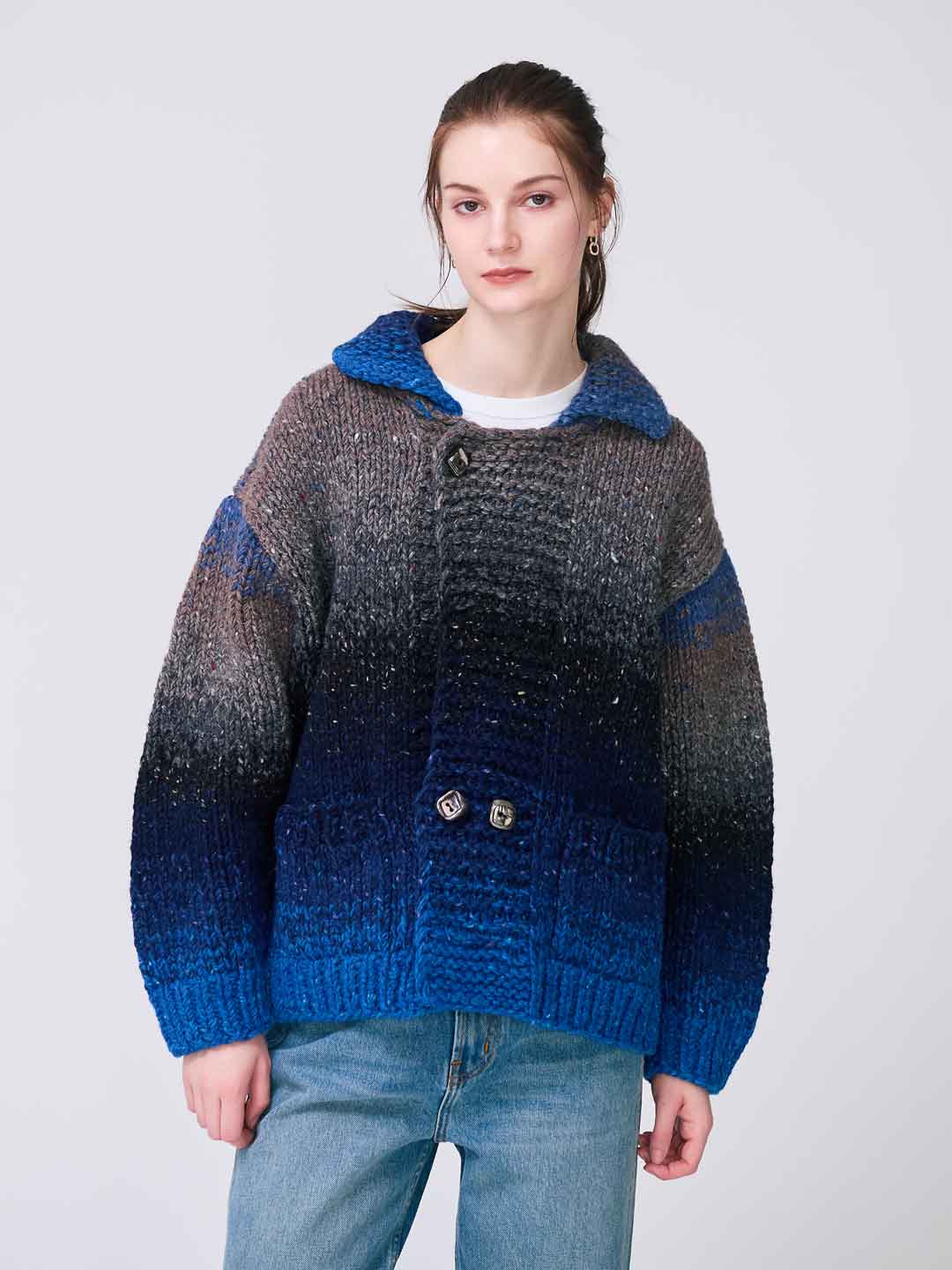 amachi.(アマチ) | 15 グラデーション ニット ジャケット ［×エリーズ