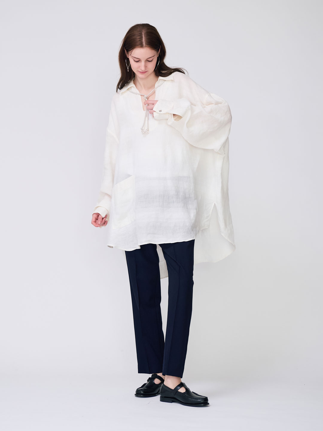 Gradation Linen Shirt - White