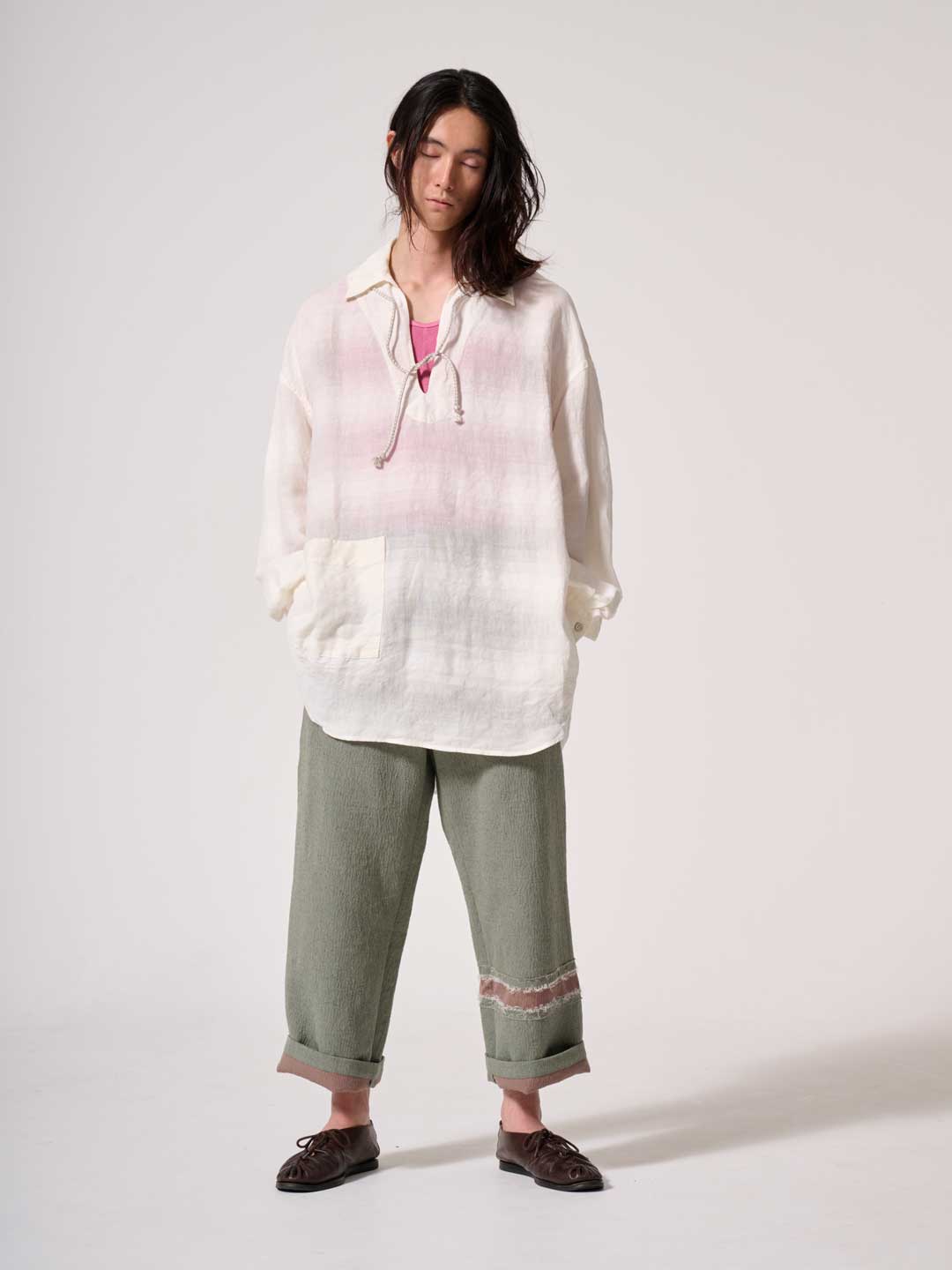 Gradation Linen Shirt - White
