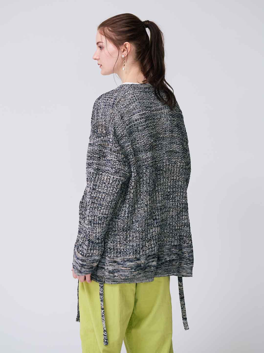 Natural Shaped Knit Cardigan - Gray