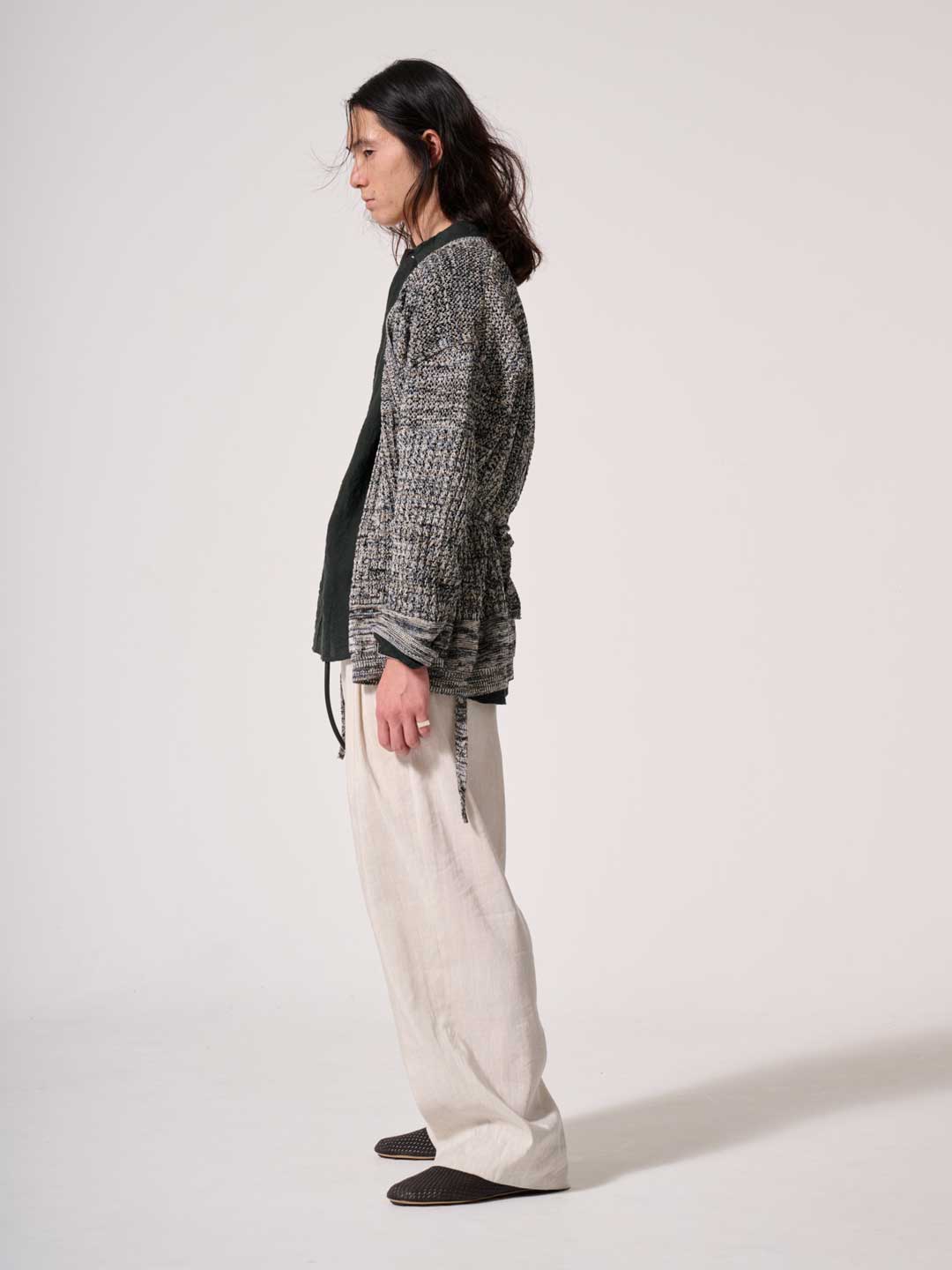 Natural Shaped Knit Cardigan - Gray