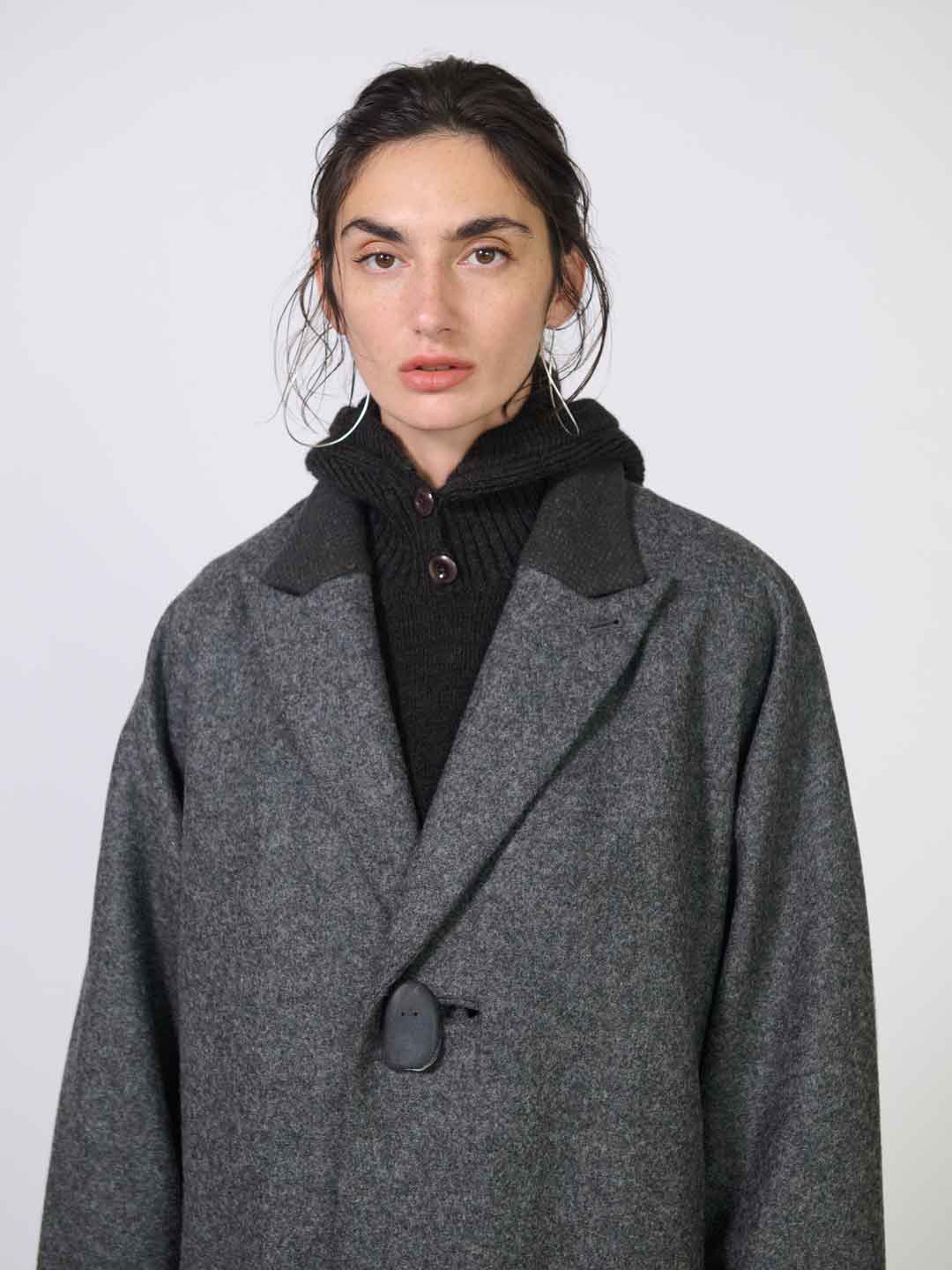 amachi. Cocoon Coat コート グレー 5 amachi(アマチ) | カバードコート 017 - ダークグレー | ESCAPERS