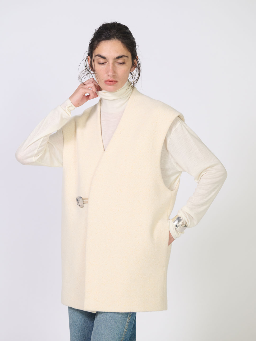 amachi(アマチ) | カバードベスト - オフホワイト | ESCAPERS ONLINE