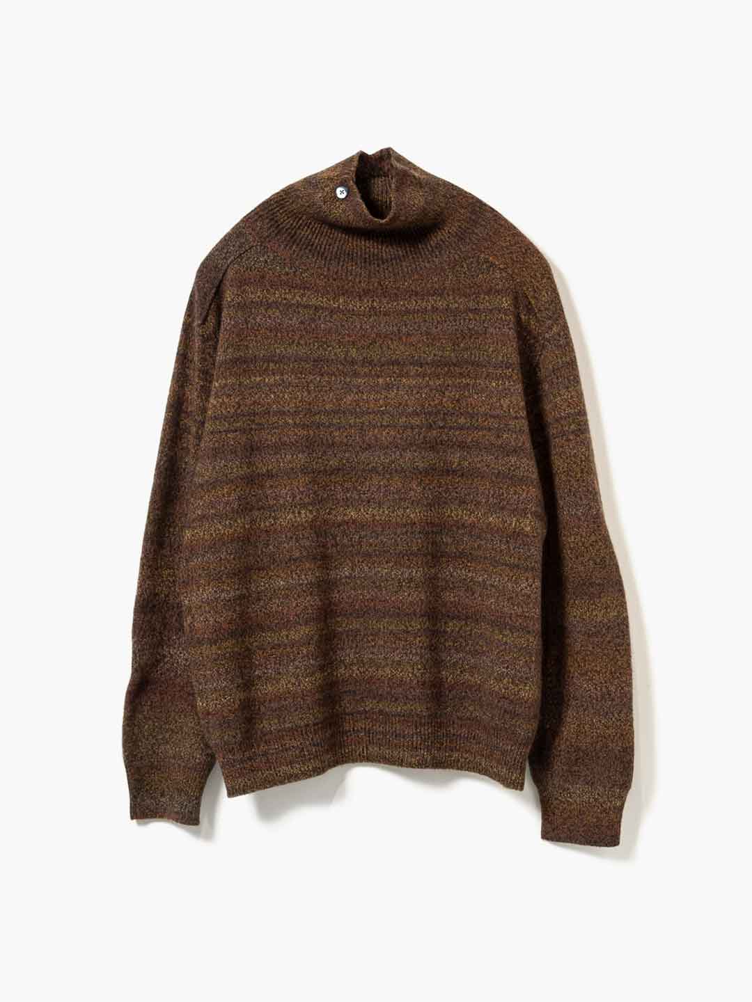 Gradation High Neck Knit - Brown