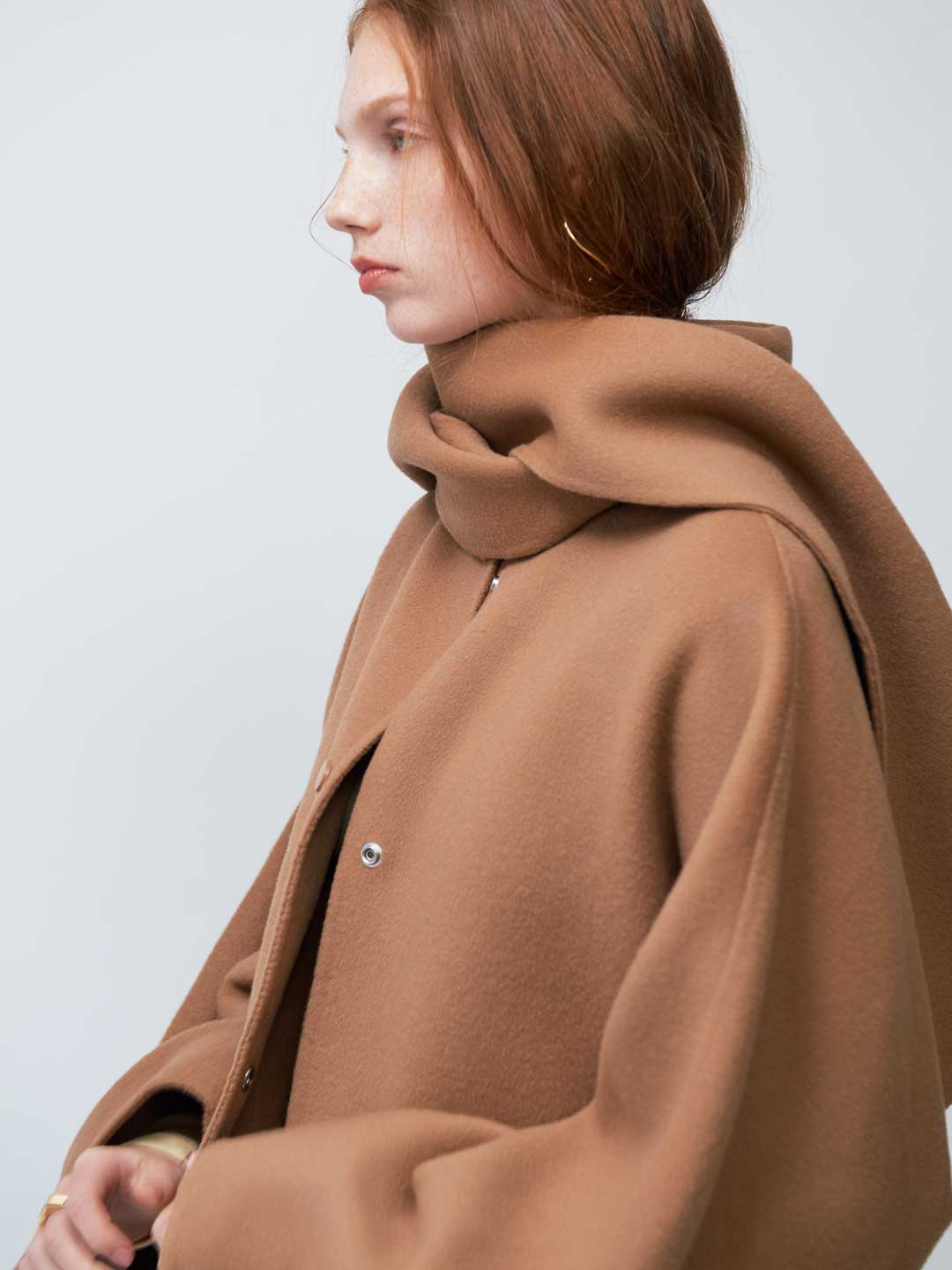 美品！【YENN】キャメル DOUBLE FACE CAPE JACKET ERIKA CAVALLINI(エリカ カヴァリーニ) | コート - キャラメル