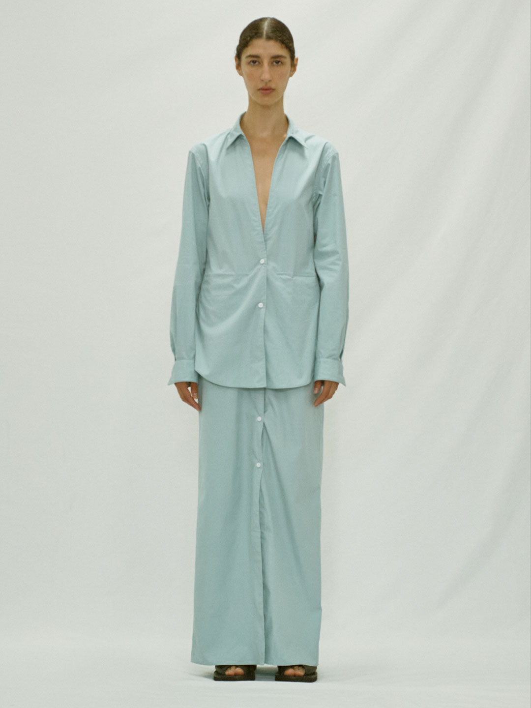 海外並行輸入正規品 YOKO ドレス シャツ ロング | サカモト) SAKAMOTO(ヨーコ パンツ