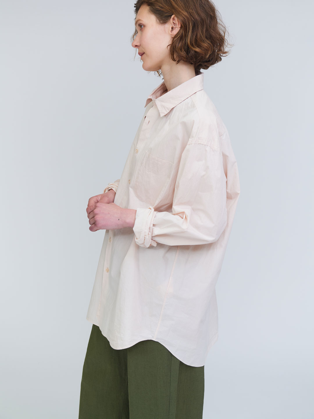Regular Collar Shirt - Pink Beige