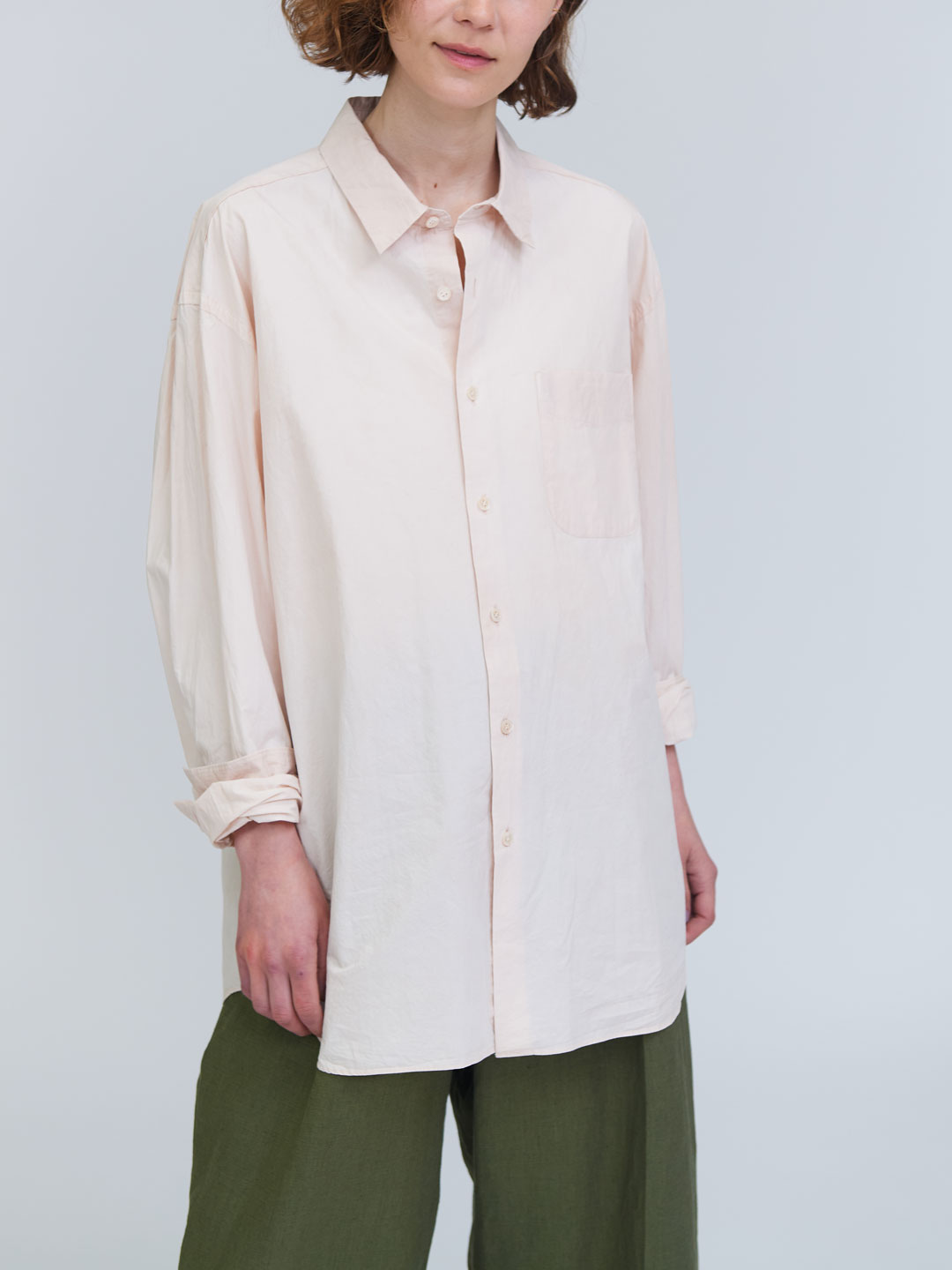 Regular Collar Shirt - Pink Beige