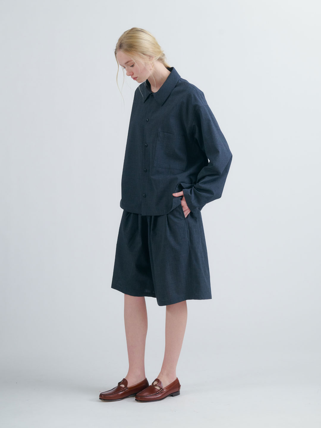 Work Blouse - Charcoal Gray