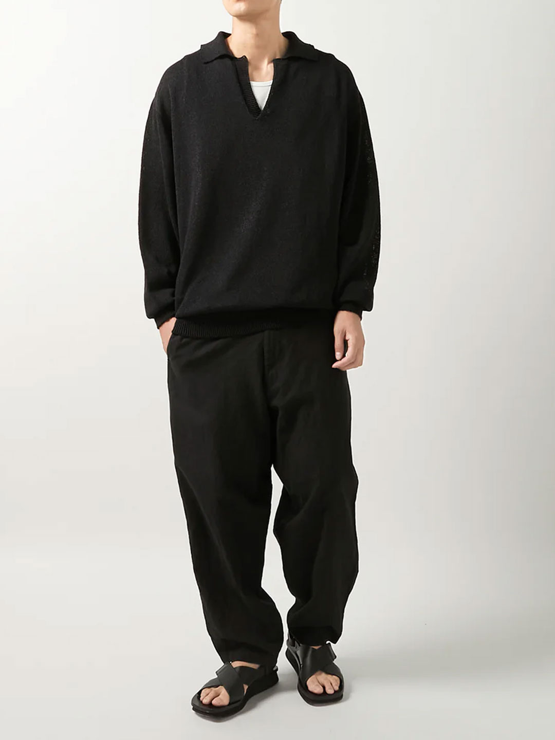 Washi Skipper L/S Knit - Black