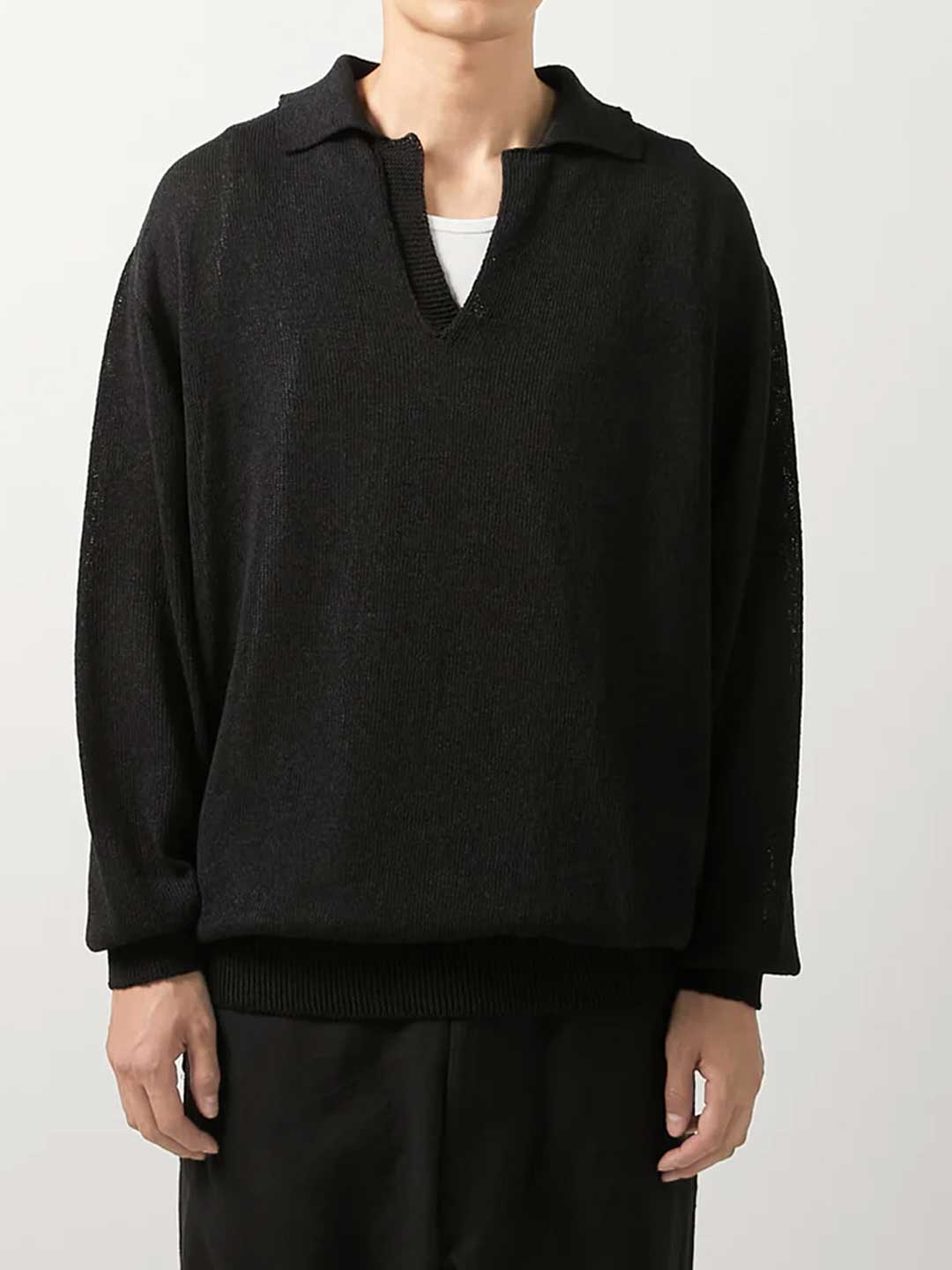 Washi Skipper L/S Knit - Black