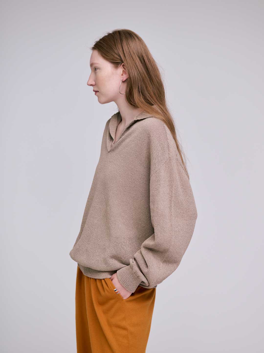 Washi Skipper L/S Knit - Ecru