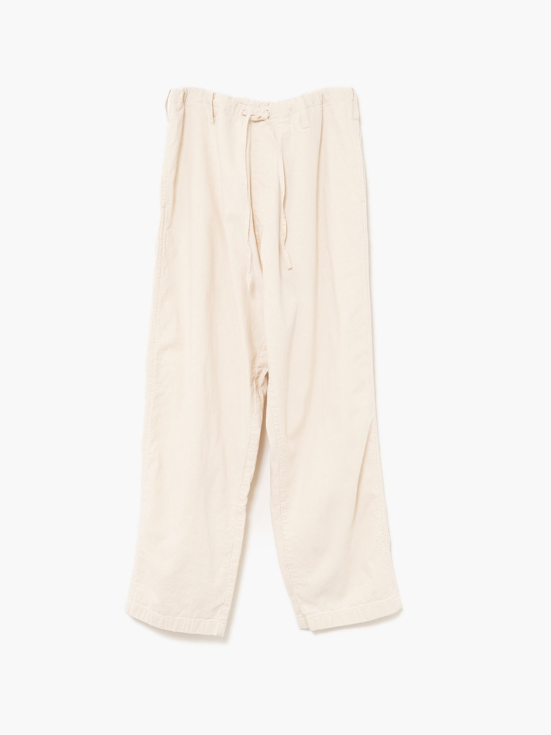 Uneven Double Cloth Pants - Natural