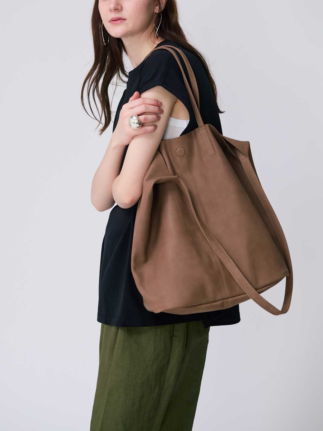 Morphee モルフェ 3WAY MEDIUM TOTE (M size) SUEDE CAMEL 3WAY