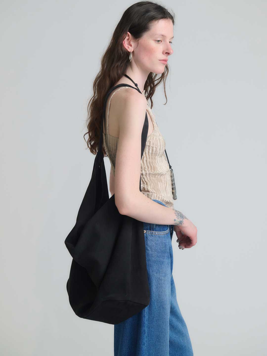 Messenger Bag Oil Suede - Charcoal