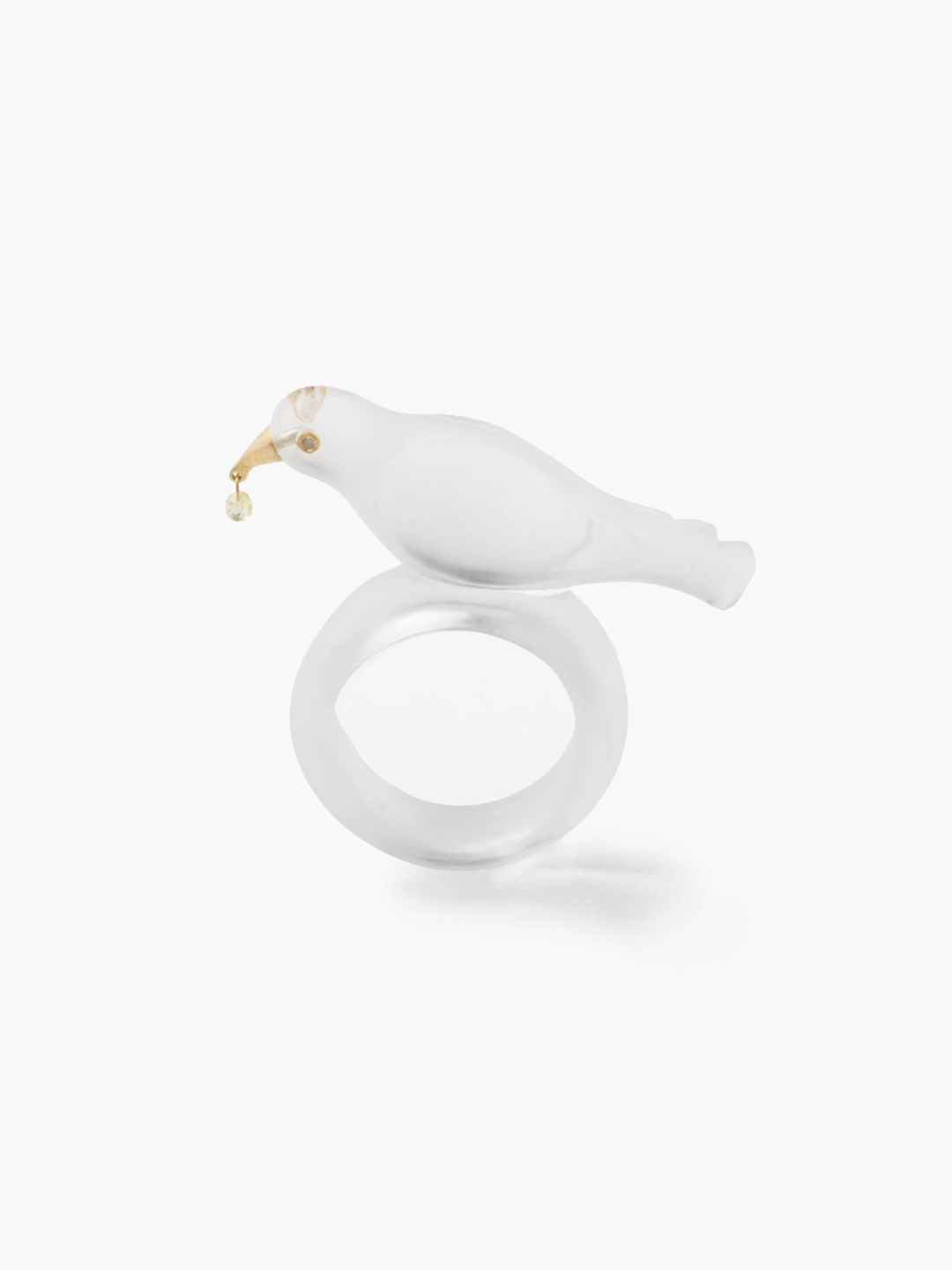 水精 K18 Rock Crystal Alouette Ring 【su001】 - Yellow Gold