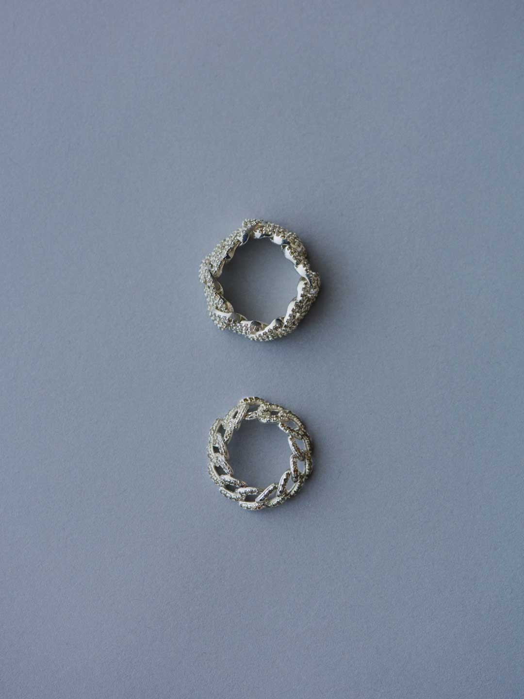 天の川 SV925 Brown Diamonds Chain Ring 【gp005-sv2】 - Silver