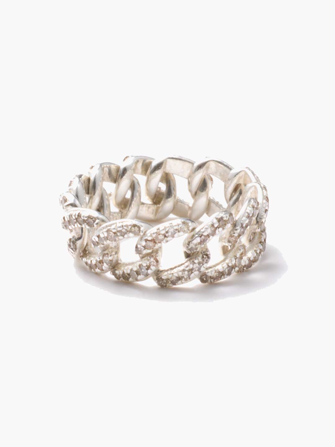 天の川 SV925 Brown Diamonds Chain Ring 【gp005-sv2】 - Silver