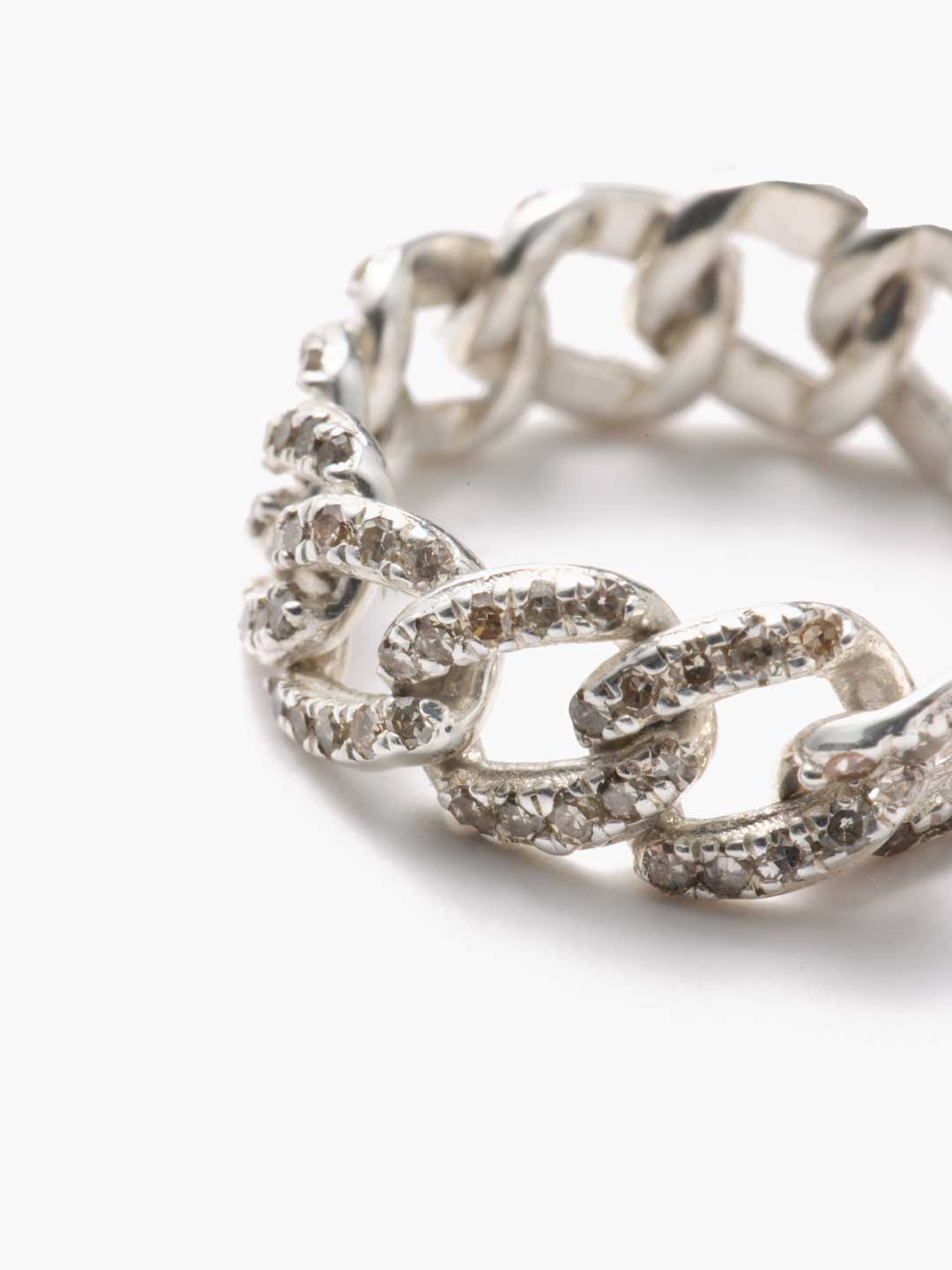 天の川 SV925 Brown Diamonds Chain Ring 【gp005-sv2】 - Silver