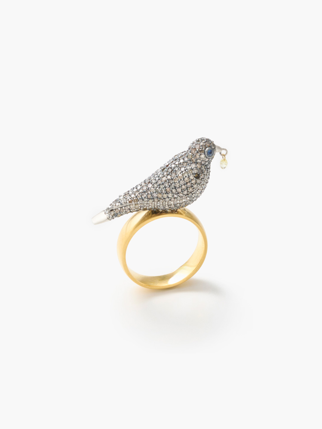 歌あわせ K18YG × Silver925 Pave Diamonds Alouette Pave Ring 【ar005】 - Multi