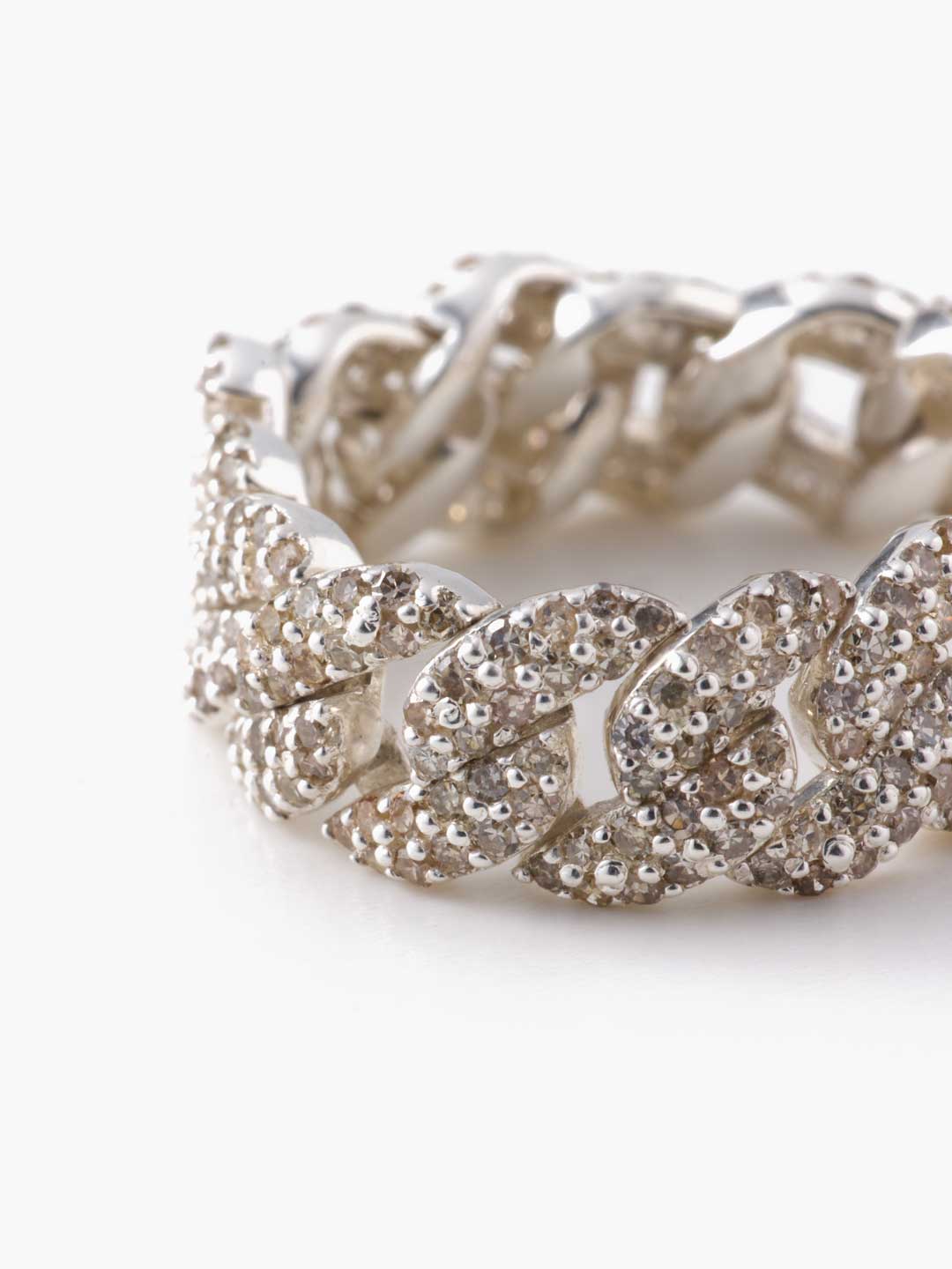 天の川 SV925 Brown Diamonds Chain Ring 【gp005-sv1】 - Silver