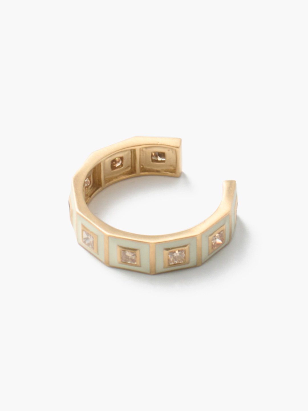 天の川K18 Brown Diamonds With Enamel Eternity CuffRing 【gp017】 - Yellow Gold