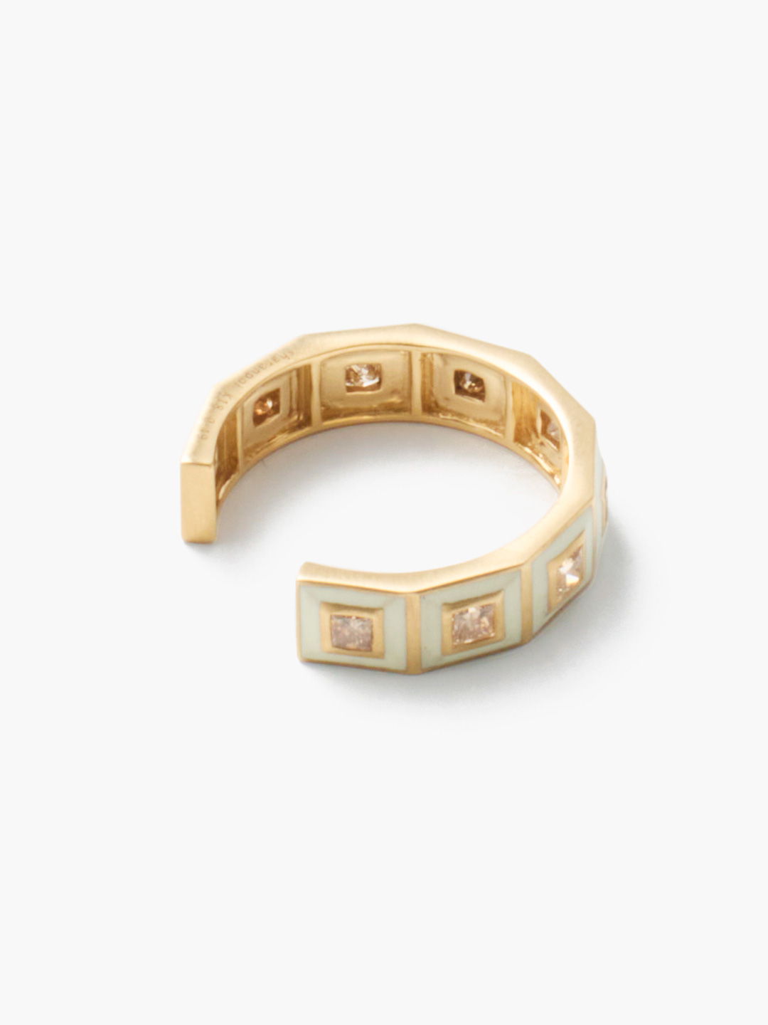 天の川K18 Brown Diamonds With Enamel Eternity CuffRing 【gp017】 - Yellow Gold