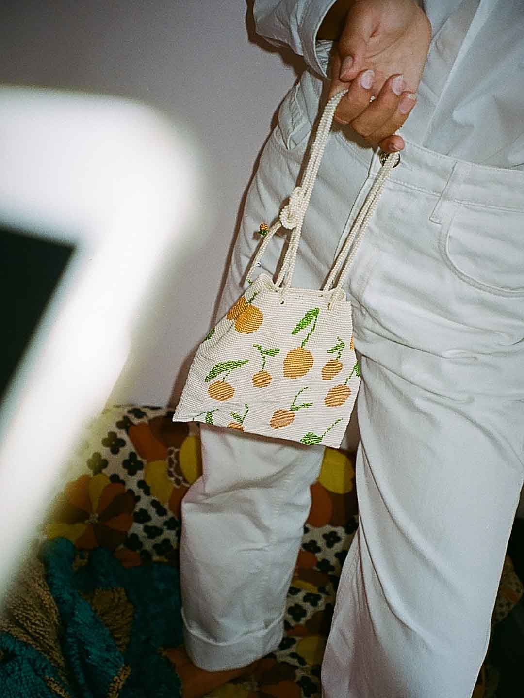 Tangerine Pouch Bag - White
