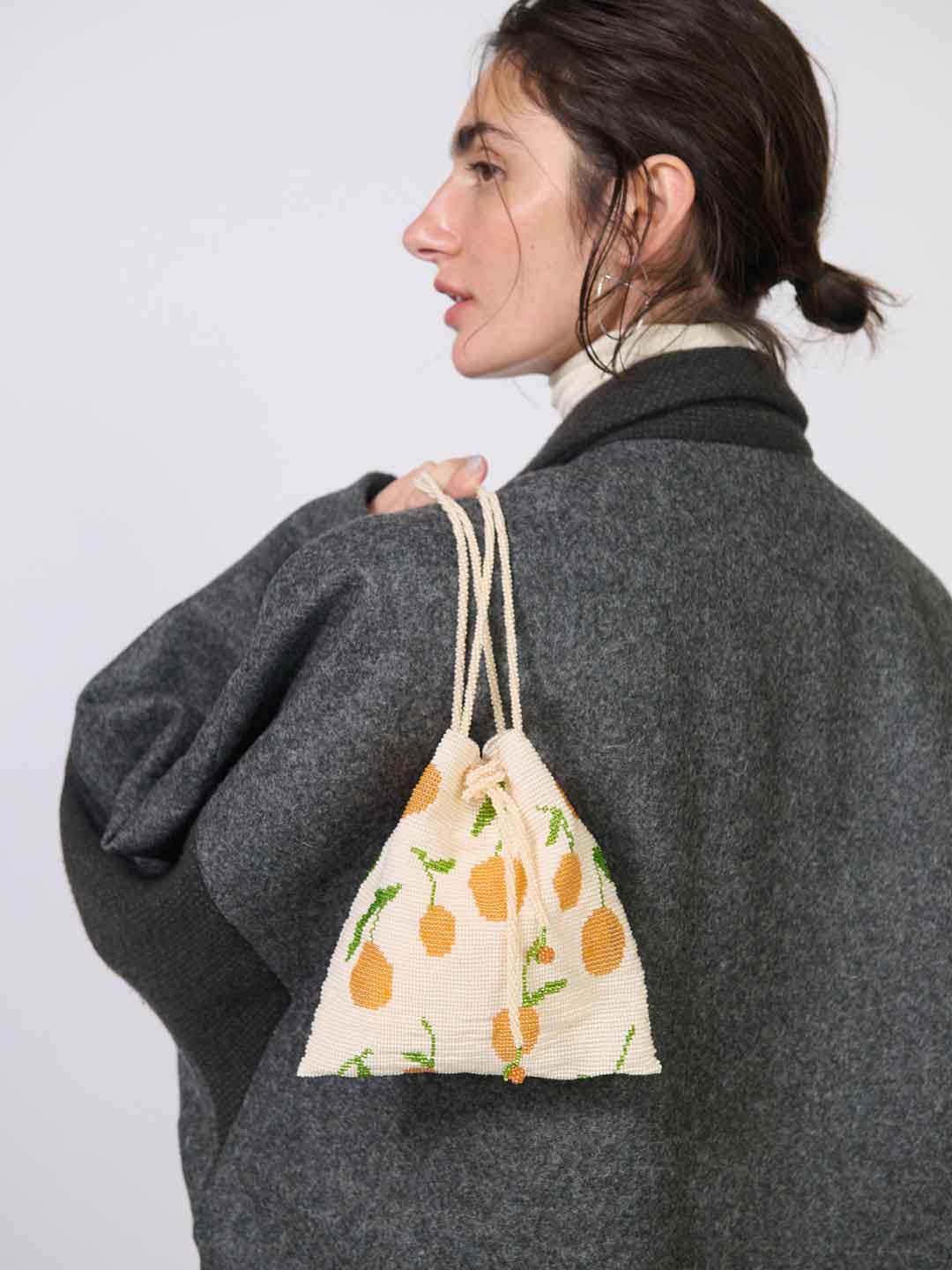Tangerine Pouch Bag - White