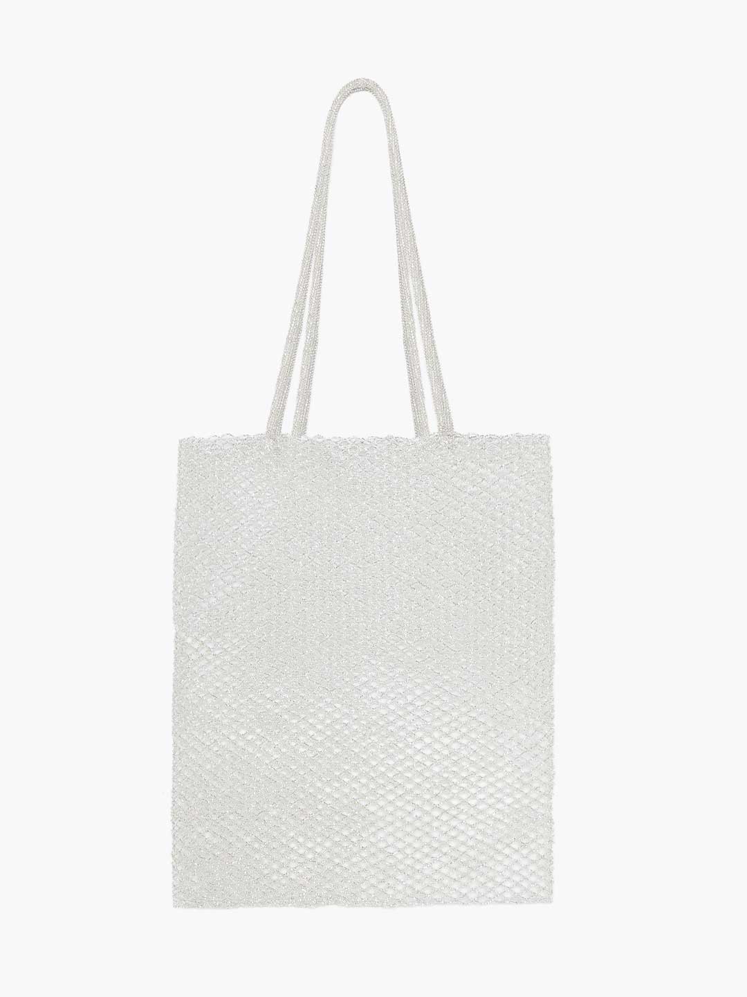 CORDERA(コルデラ) | ハンドメイド ビーズ トートバッグ - シルバー CORDERA(コルデラ) | ハンドメイド ビーズ トートバッグ - シルバー
