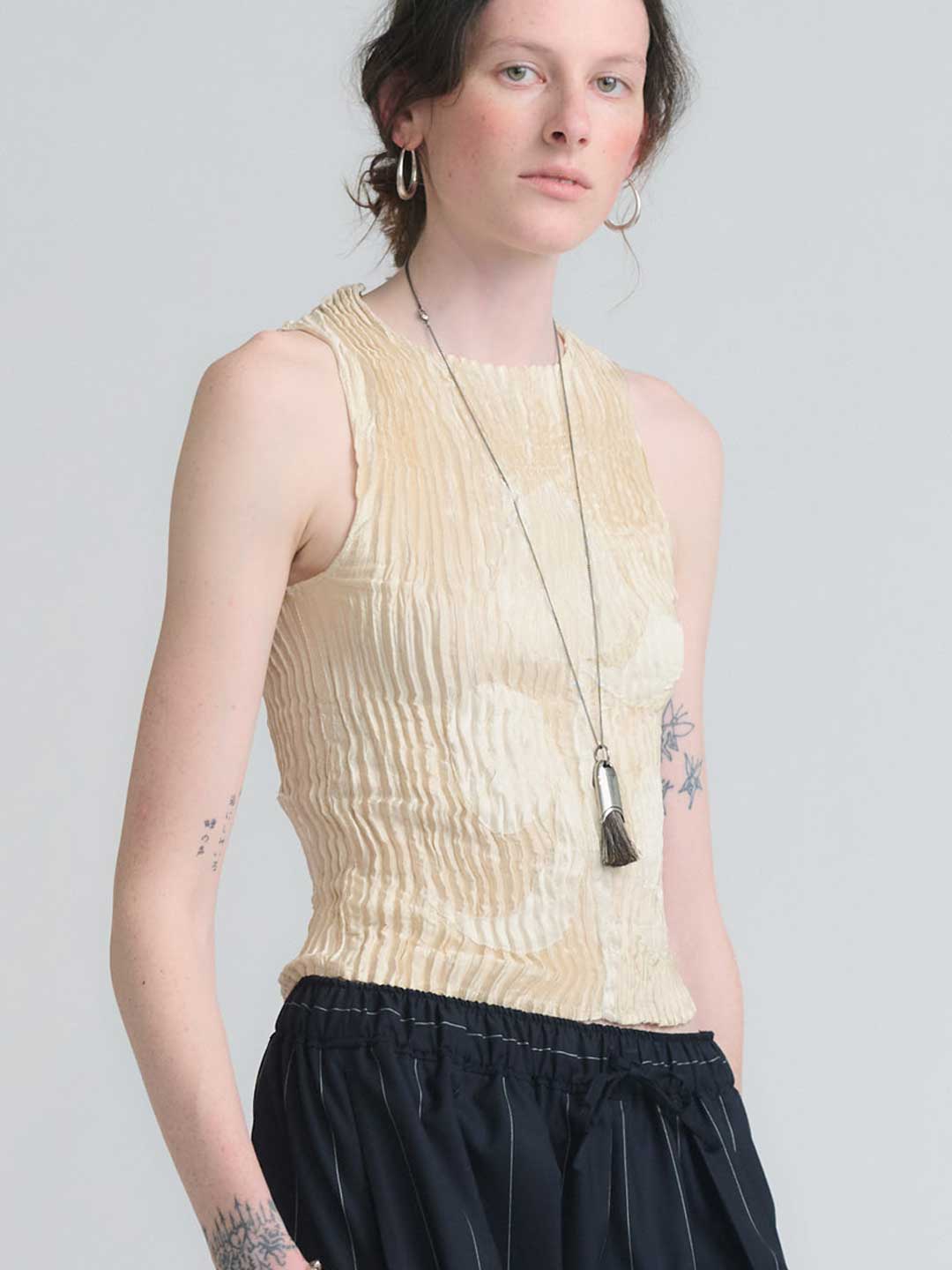 Applique Tank Top - Off White