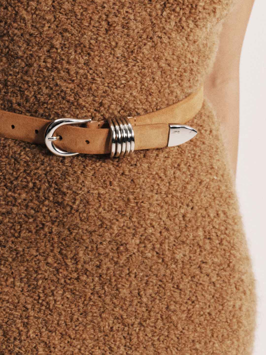 Hollyhock Suede Belt - Camel