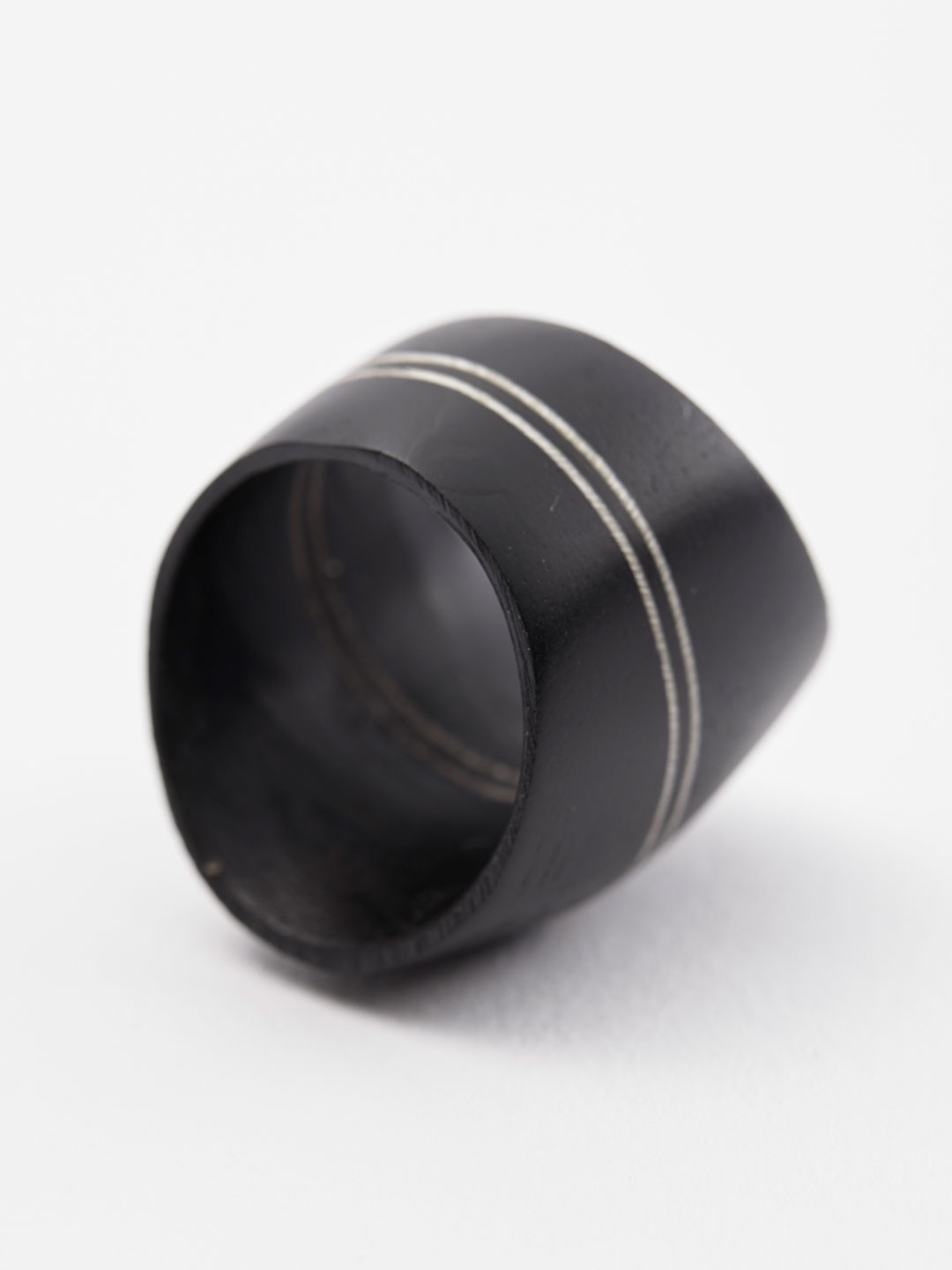 Dome Ring - 2 Line Black