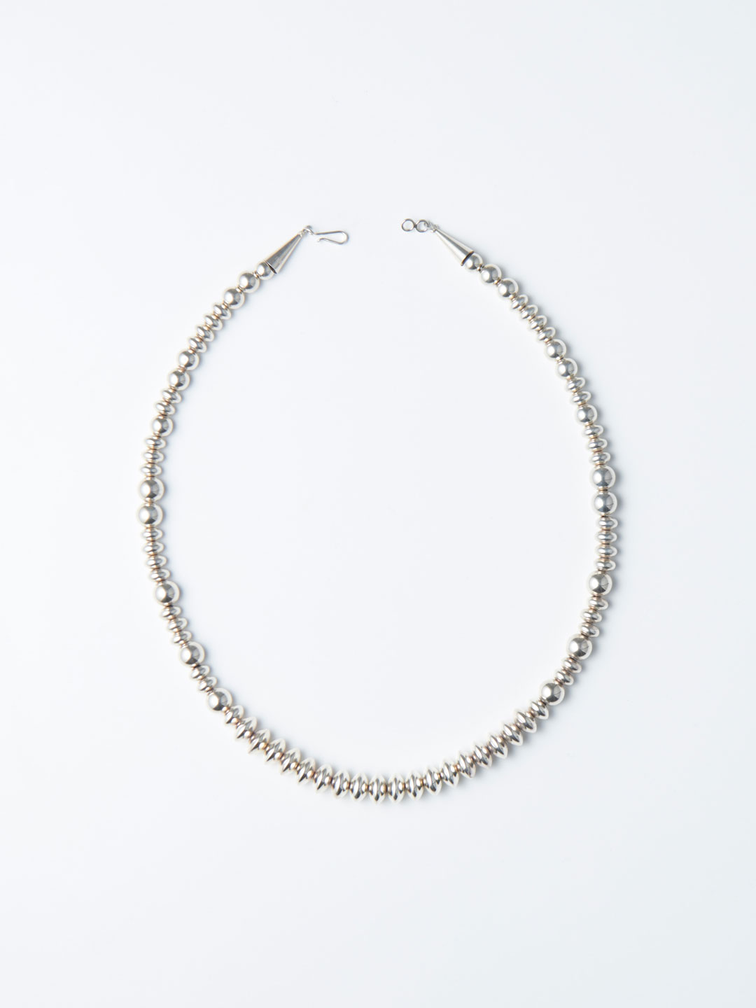 8mm Ball & Disc Chain Necklace 46cm - Silver