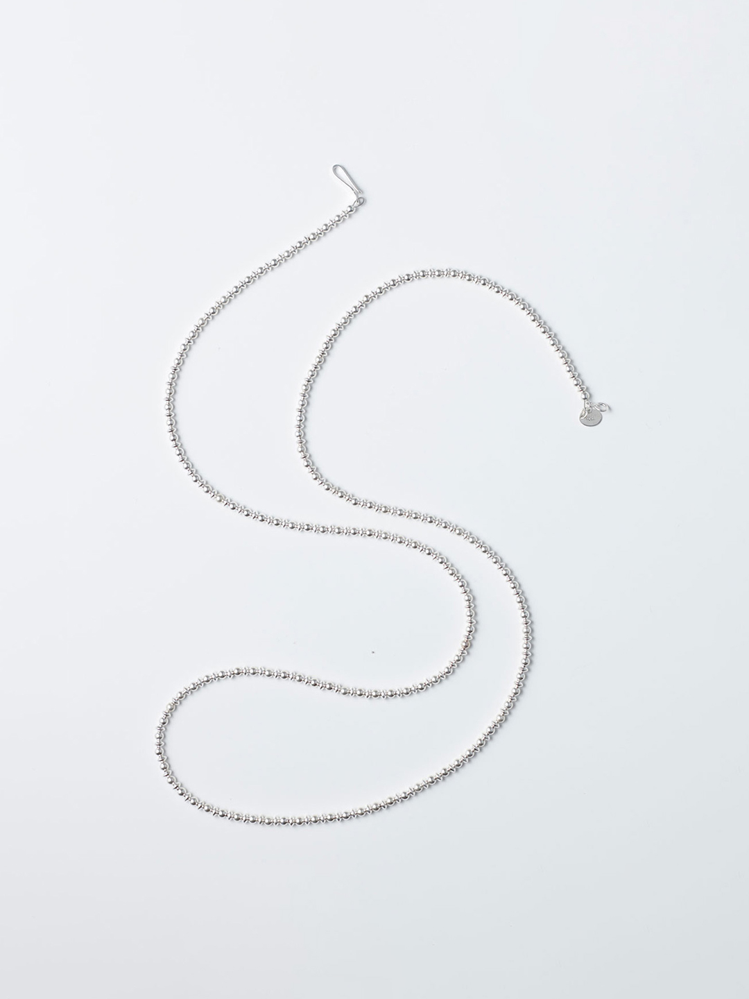 3mm Ball & Disc Chain Necklace 77cm  - Silver