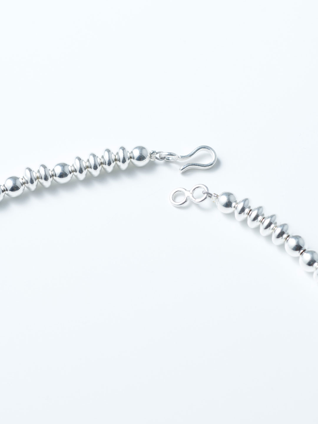 6mm Ball & 7mm Disc Chain Necklace 48cm - Silver