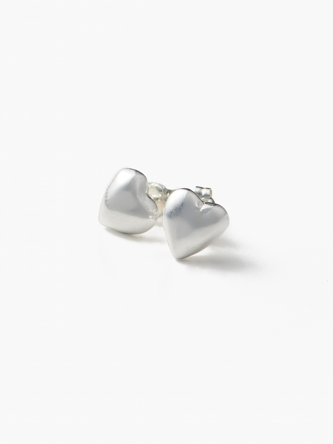 Heart Stud Pierced Earring - Silver
