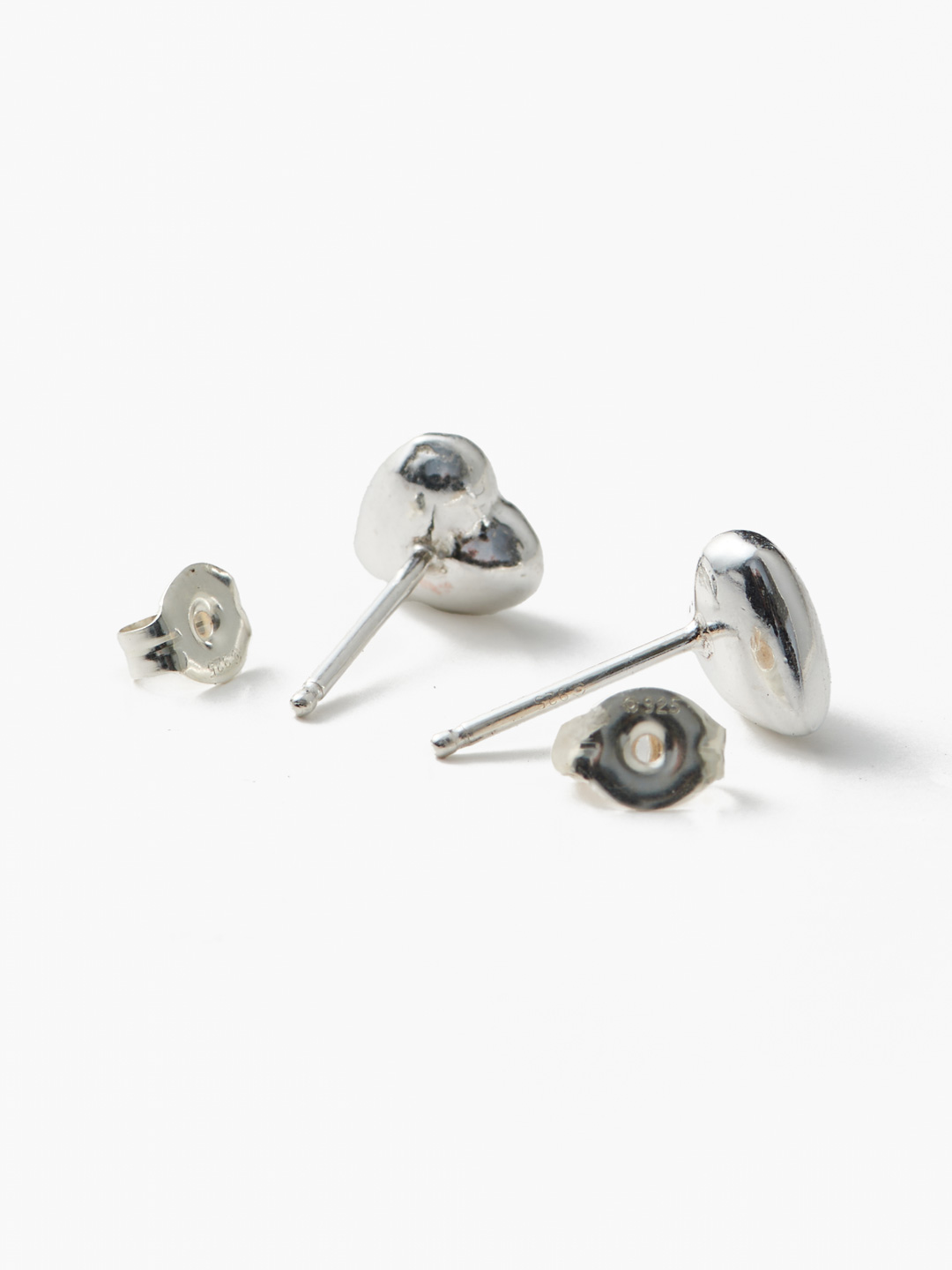 Heart Stud Pierced Earring - Silver