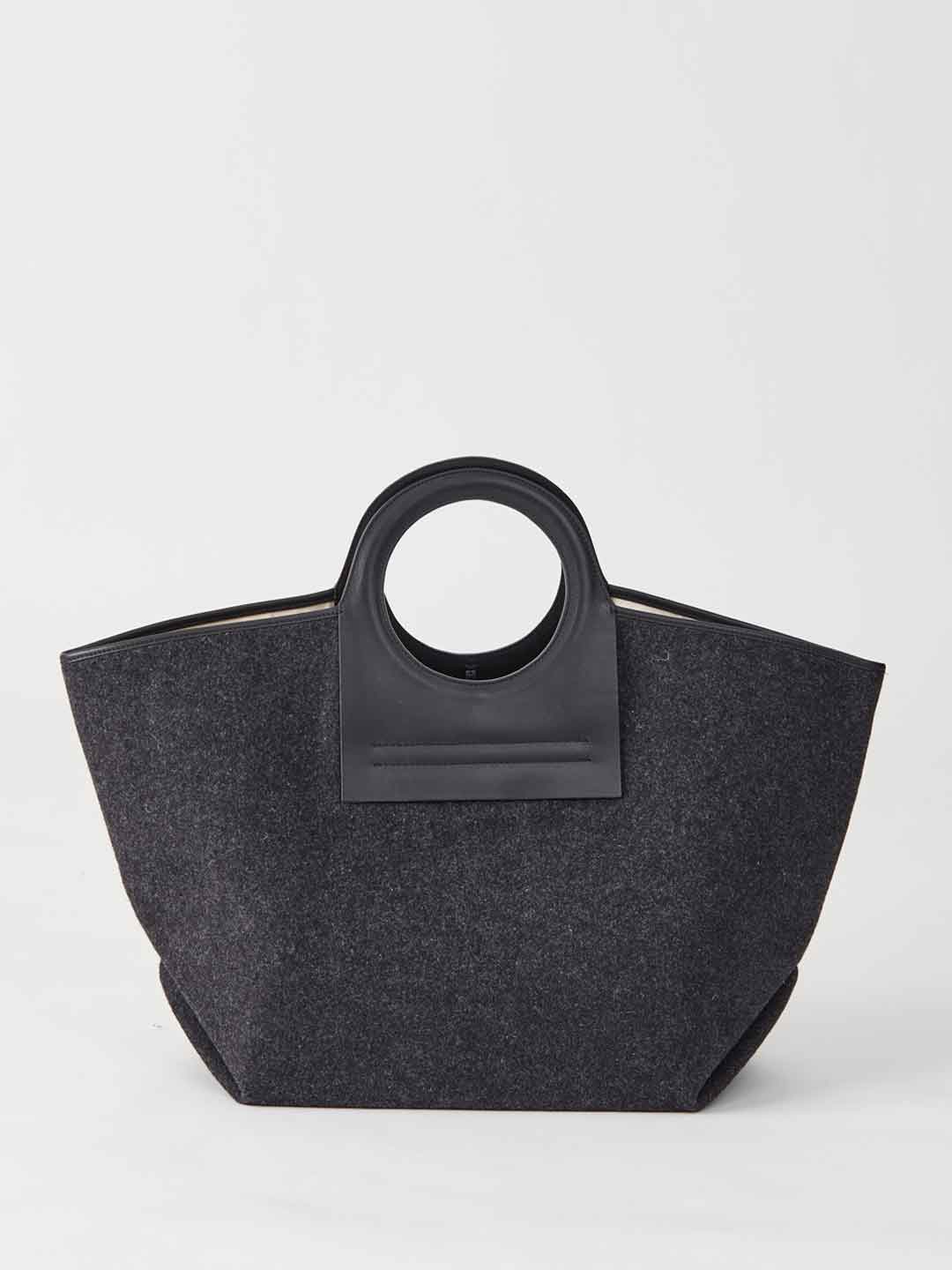 CALA Leather Canvas Tote - Charcoal Grey
