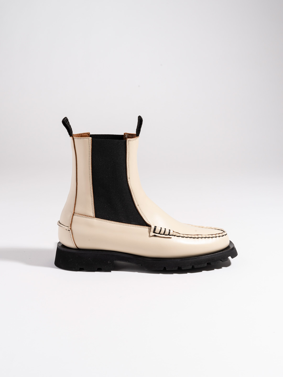 Alda Sport Chealsea Leather Boots - Cream
