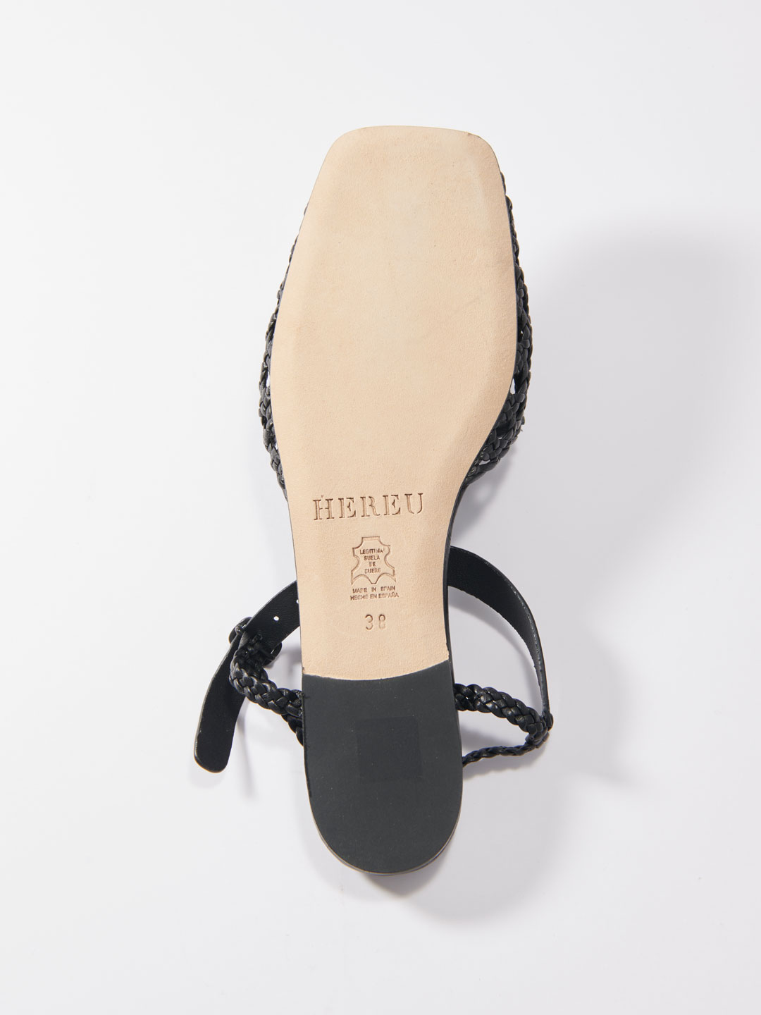 REIXA - Woven T-bar Sandals - Black