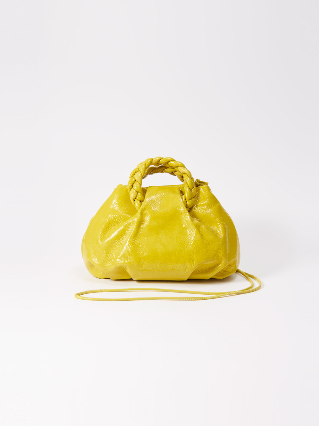 Bombon Crinkled Glossy Small Crossbody Bag - Yellow