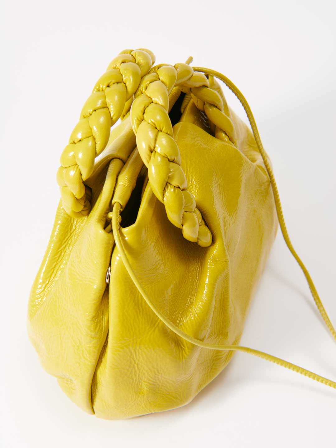 Bombon Crinkled Glossy Small Crossbody Bag - Yellow