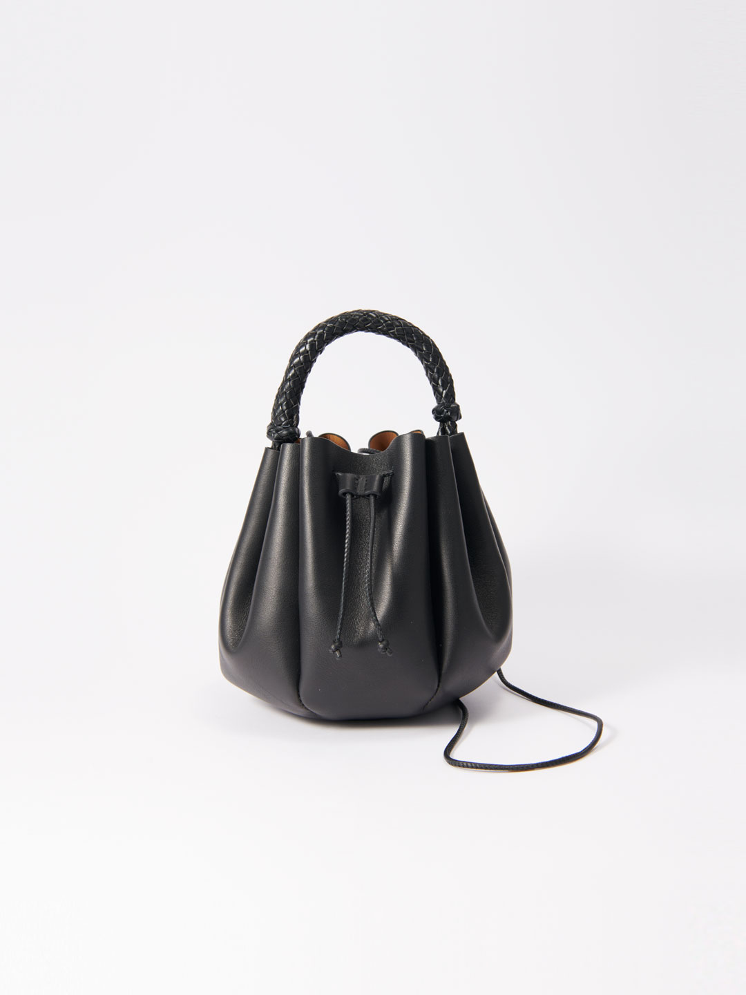 Molina Mini Gathered Bucket Bag - Black