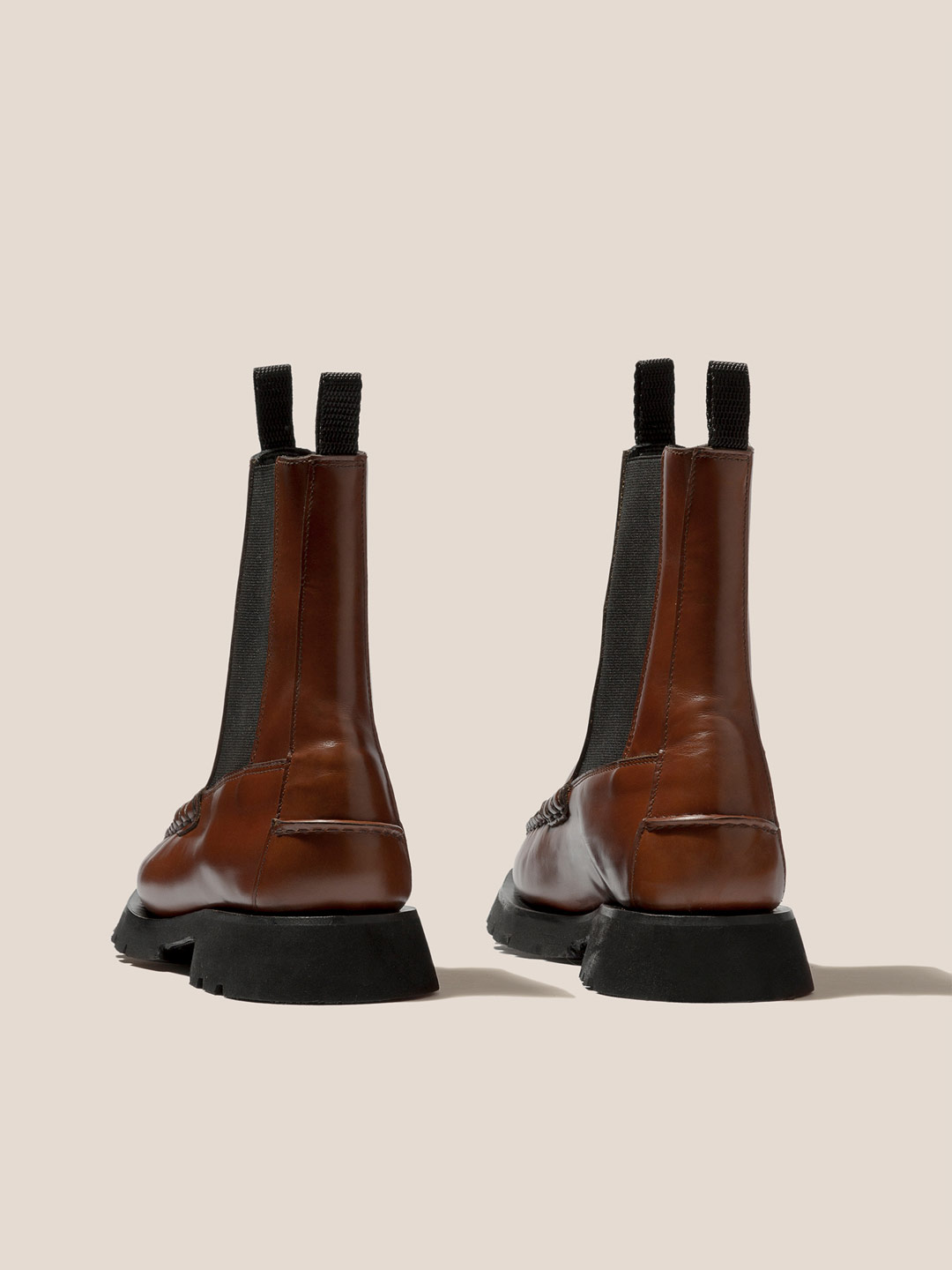 ALDA SPORT - Tread Sole Mid-Calf Chelsea Boot - Tan