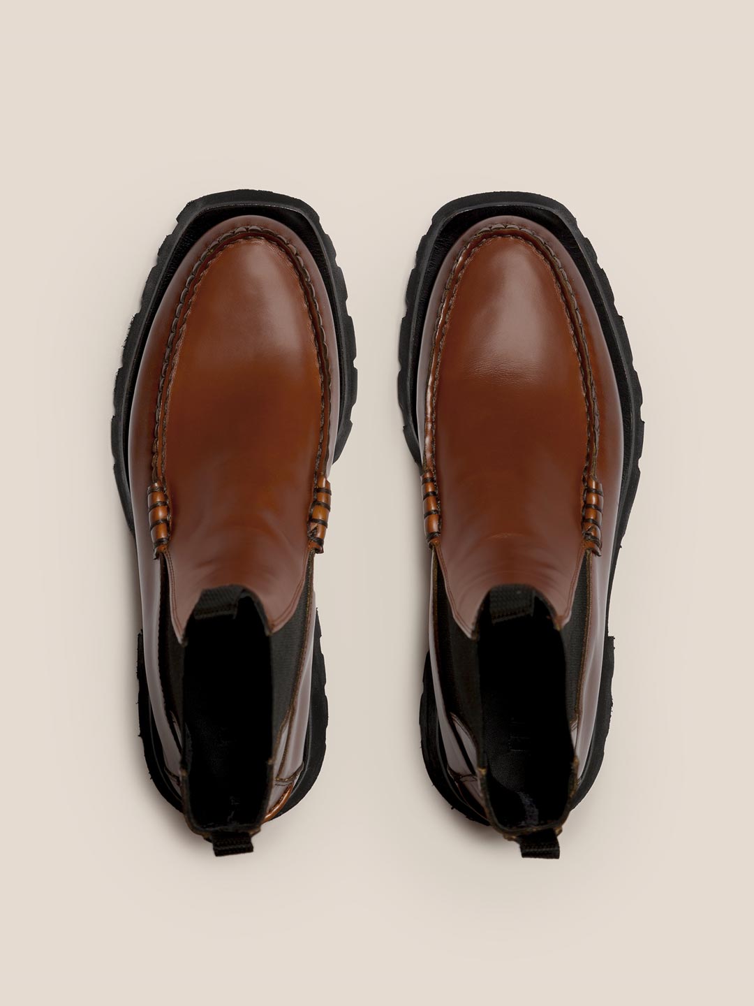 ALDA SPORT - Tread Sole Mid-Calf Chelsea Boot - Tan