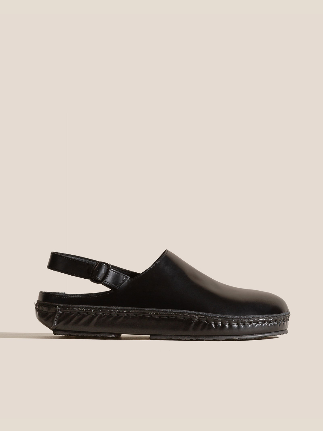 CARGOL - Whipstitched Slingback Clog - Black