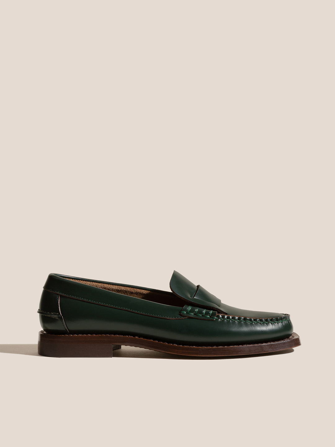 SINEU - Men's Interlaced-detail Slip-on Loafer - Dark Green